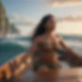 Moana navigating the ocean on her boat