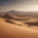 Concept art of the desert planet Arrakis with towering sand dunes