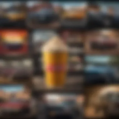 Iconic Moments in Movie Trailers A collage of iconic movie trailer scenes