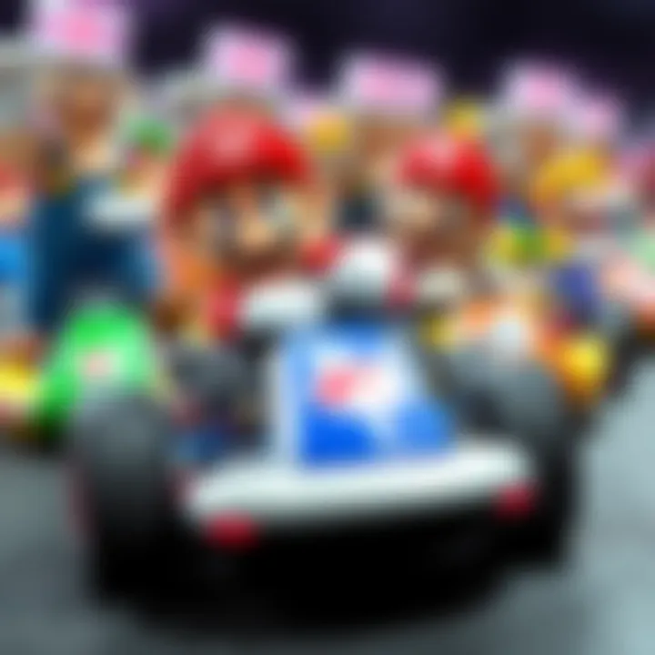 A collage of iconic Mario Kart characters over the years.