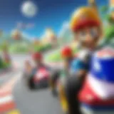 Dynamic Evolution of Mario Kart Tracks An intricate depiction of Mario Kart tracks showcasing vibrant environments.
