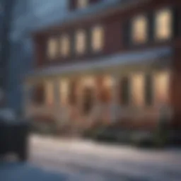 A snowy suburban house decorated for Christmas, reminiscent of 'Home Alone'.