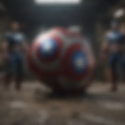 A dramatic scene showcasing the Avengers in a cinematic setting