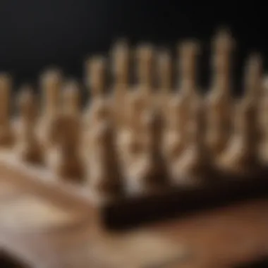 An overview of the Lord of the Rings chess set showcasing its unique board design