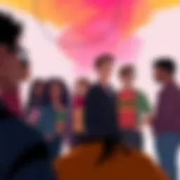 A vibrant illustration depicting the diverse connections within the LGBTQ+ community.