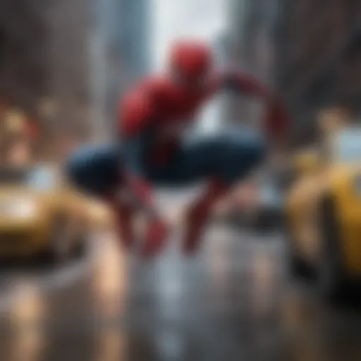 A dynamic action scene featuring Spider-Man