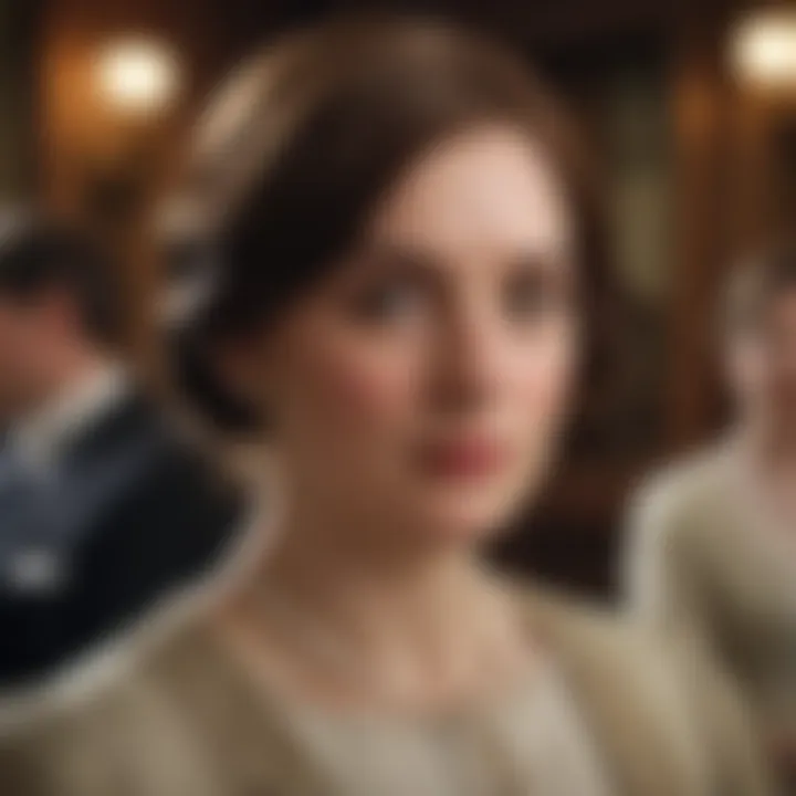 A close-up of an iconic character from Downton Abbey in a pivotal moment