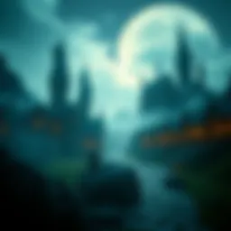 A mystical landscape showcasing the enchanting world of wizards