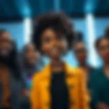 Diverse Characters of The Proud Family Reboot A vibrant scene showcasing the diverse characters from The Proud Family reboot.