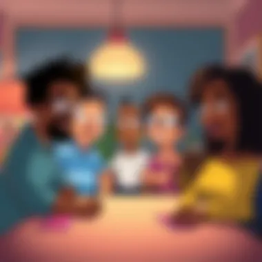 An illustration highlighting key themes in the animated series.