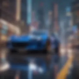 Sonic racing through a futuristic cityscape