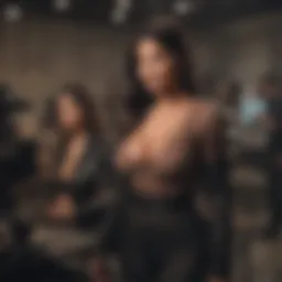 The Kardashians on television set during a show recording