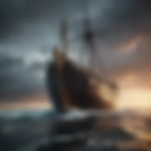 Dramatic scene from Vikings showcasing the iconic longship.