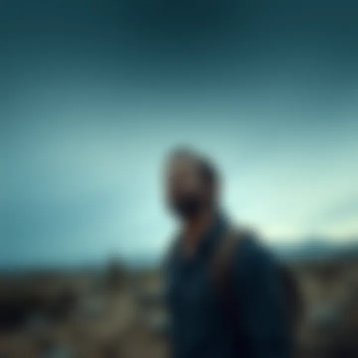 Survivor's Contemplation A survivor contemplating their next move in a deserted landscape