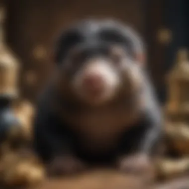 The Allure of the Niffler A majestic Niffler showcasing its shiny treasure collection