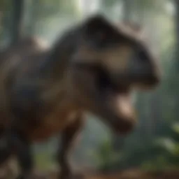 Stunning visual of a T-Rex in Jurassic World