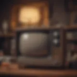 A vintage television set showcasing classic UK shows.