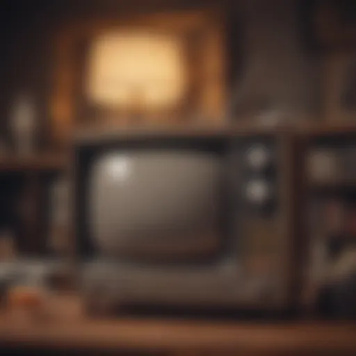 A vintage television set showcasing classic UK shows.