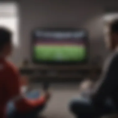 Fan interaction with Apple TV during a football match