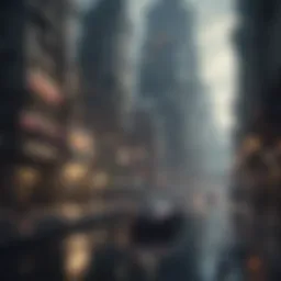 Futuristic cityscape on Apple TV