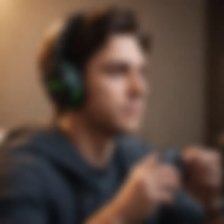 Gamer enjoying immersive experience with Xbox headphone adaptor