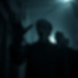 A haunting scene capturing the essence of fear and tension.