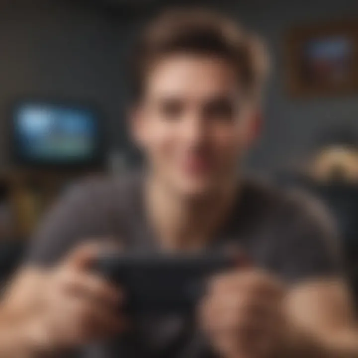 Happy Gamer with Nintendo Switch