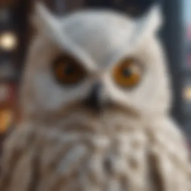 A detailed view of the LEGO Hedwig owl set showcasing its intricate features and design.