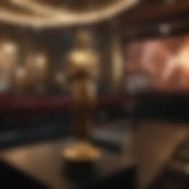 Live Broadcast of the Oscars Screen showing the Oscars live broadcast