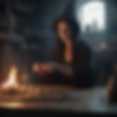 Mysterious Witchcraft Ritual Mysterious witch performing ancient ritual