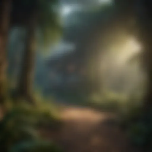 Mysterious jungle setting with intriguing characters