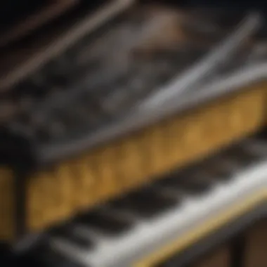 Intricate Design of the LEGO Grand Piano Detailed view of the LEGO Grand Piano's intricate design