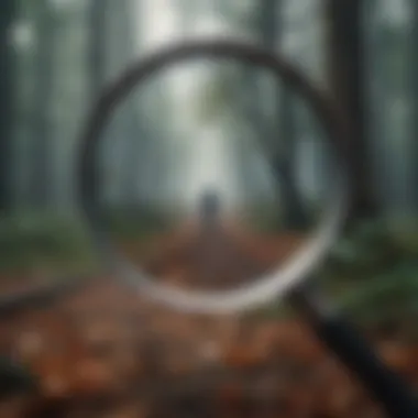 A magnifying glass focusing on a free trial offer for watching Chaos Walking