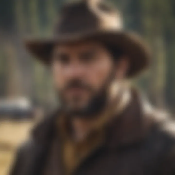 Main characters of Yellowstone series in intense confrontation