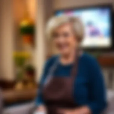 Mary Berry on Television Mary Berry during a television show, showcasing her expertise