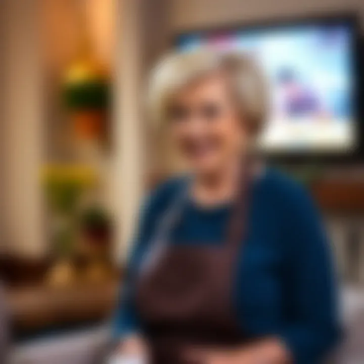 Mary Berry on Television Mary Berry during a television show, showcasing her expertise