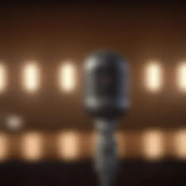 Spotlight on Comedy Center stage spotlight on microphone stand
