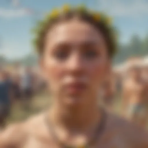 A haunting scene from Midsommar showcasing the vibrant yet eerie festival atmosphere.