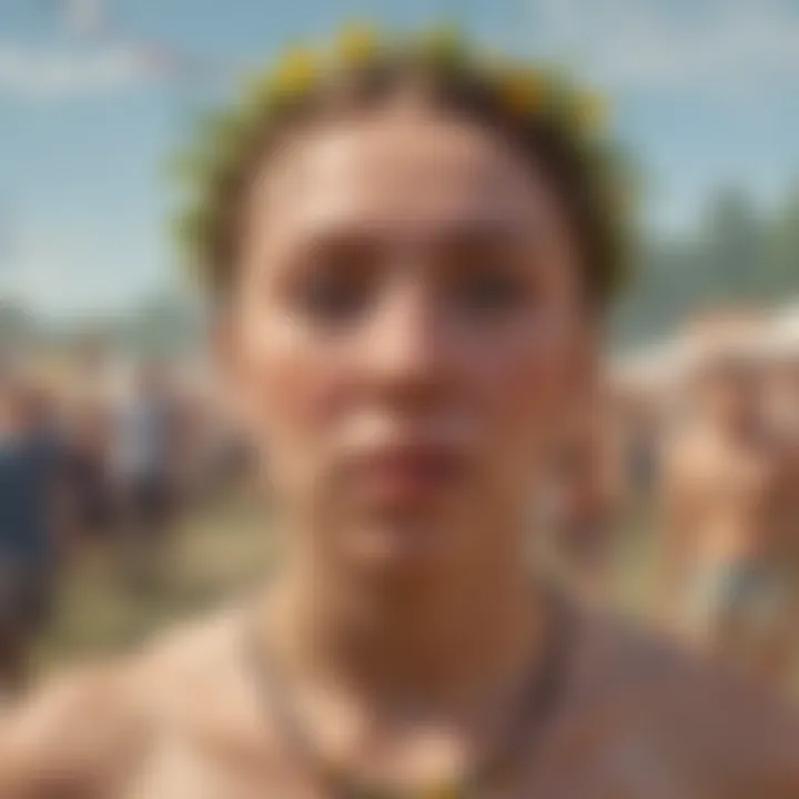 A haunting scene from Midsommar showcasing the vibrant yet eerie festival atmosphere.