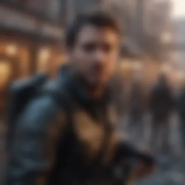 Action Adventure Film Scene Dramatic scene from an anticipated action adventure film