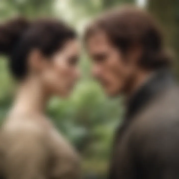 Fan art showcasing the evolving relationships in Outlander