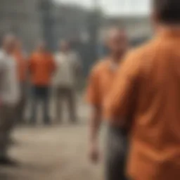 A tense moment in the prison yard