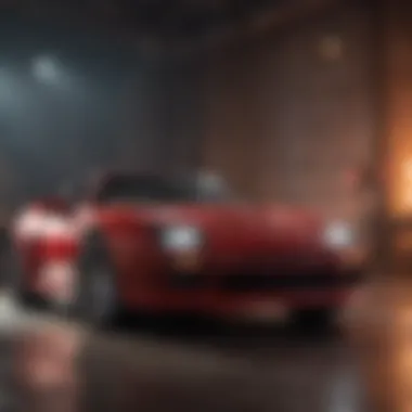 Dramatic Lighting Enhancing Ambiance Dramatic lighting enhancing the red-themed ambiance