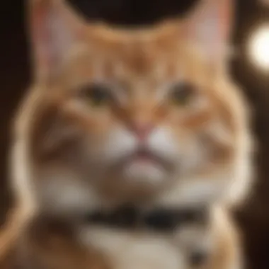 Through the Eyes of a Cat: Collar Communication Close-up of cat's expressive eyes with collar