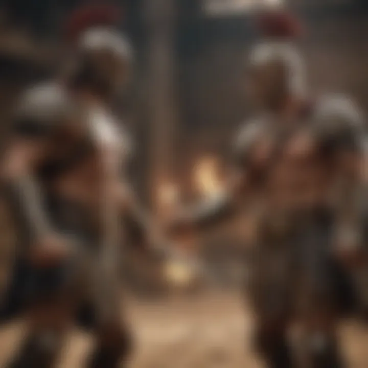 Illustration depicting Roku and Firestick as gladiators in an arena