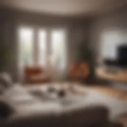 Noise cancelling headphones in a cozy living room setting