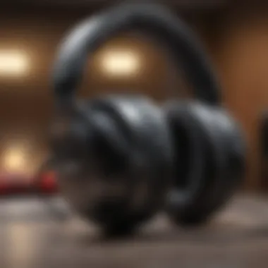 Close-up of wireless headset with plush ear cushions