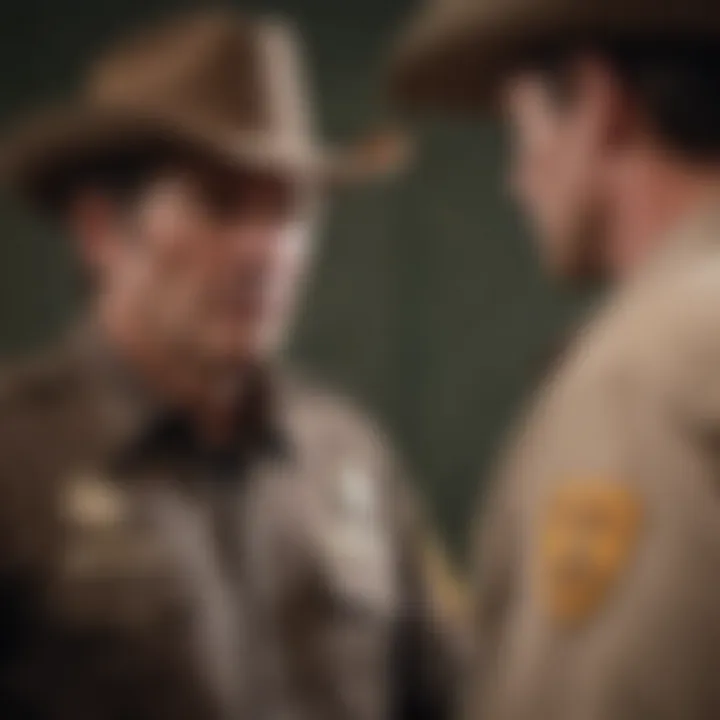 Sheriff Walt Longmire in intense conversation