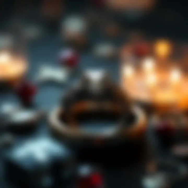 Symbolism of Love in Snooki's Wedding Ring An artistic depiction of Snooki's wedding ring surrounded by symbols of love and commitment.