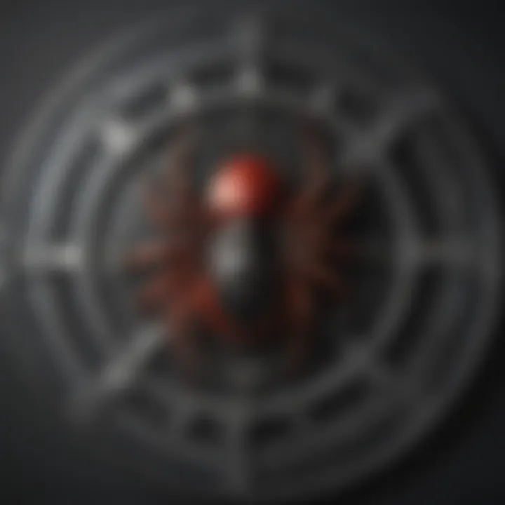 Spider emblem overlaid on a vintage film reel